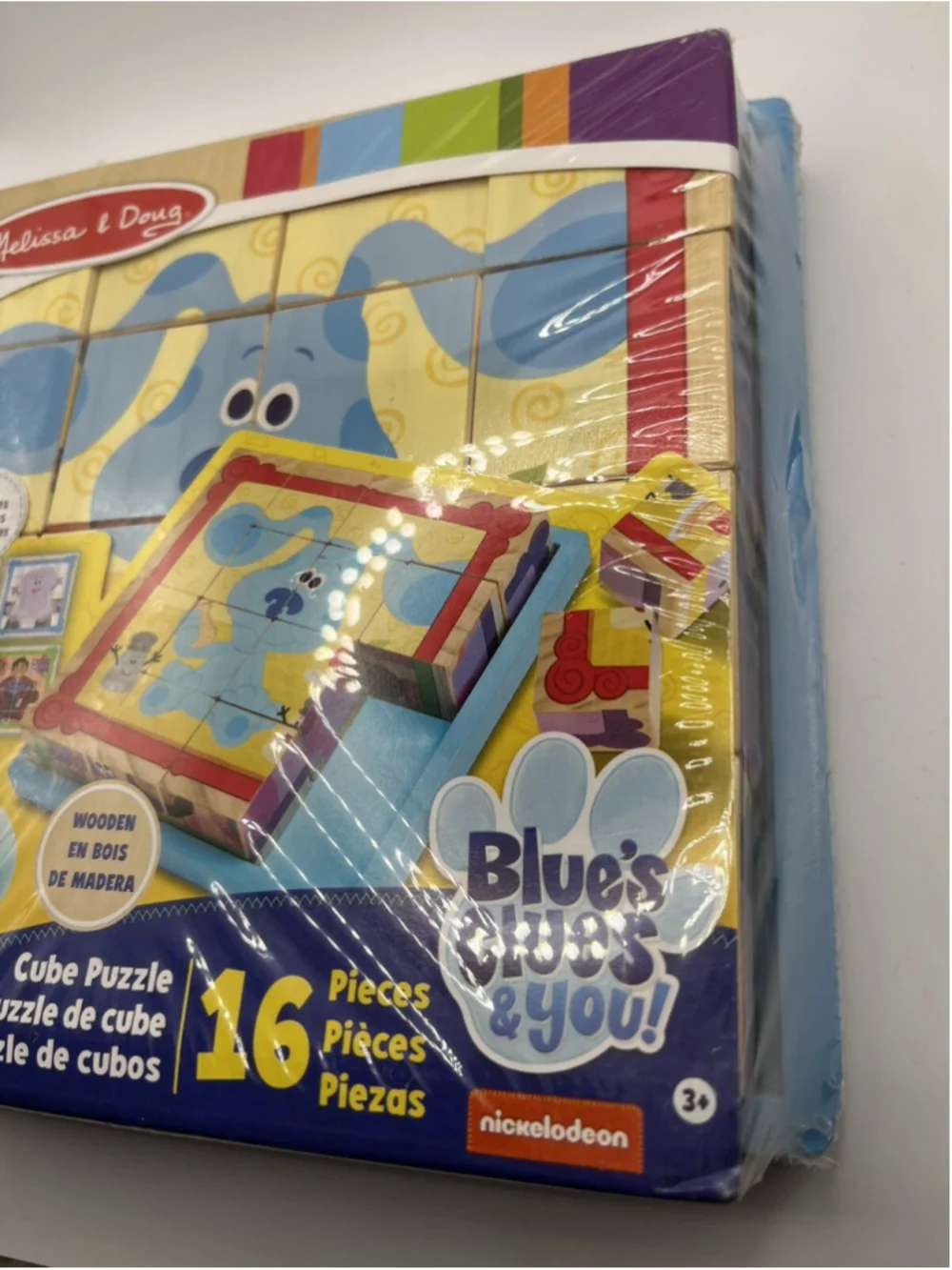 Melissa & Doug Blue's Clues & You Wooden Cube Puzzle 6-in-1 Tray NEW
